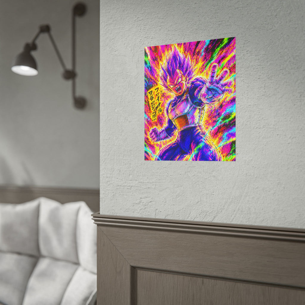Vegeta Super Saiyan Poster – Neon Energy Rolled Anime Print