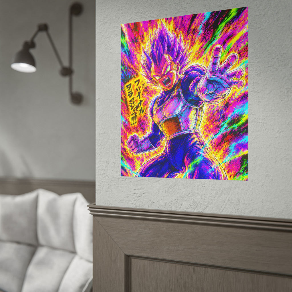 Vegeta Super Saiyan Poster – Neon Energy Rolled Anime Print