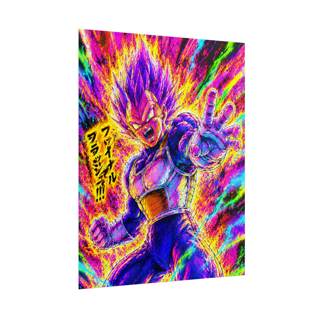 Vegeta Super Saiyan Poster – Neon Energy Rolled Anime Print