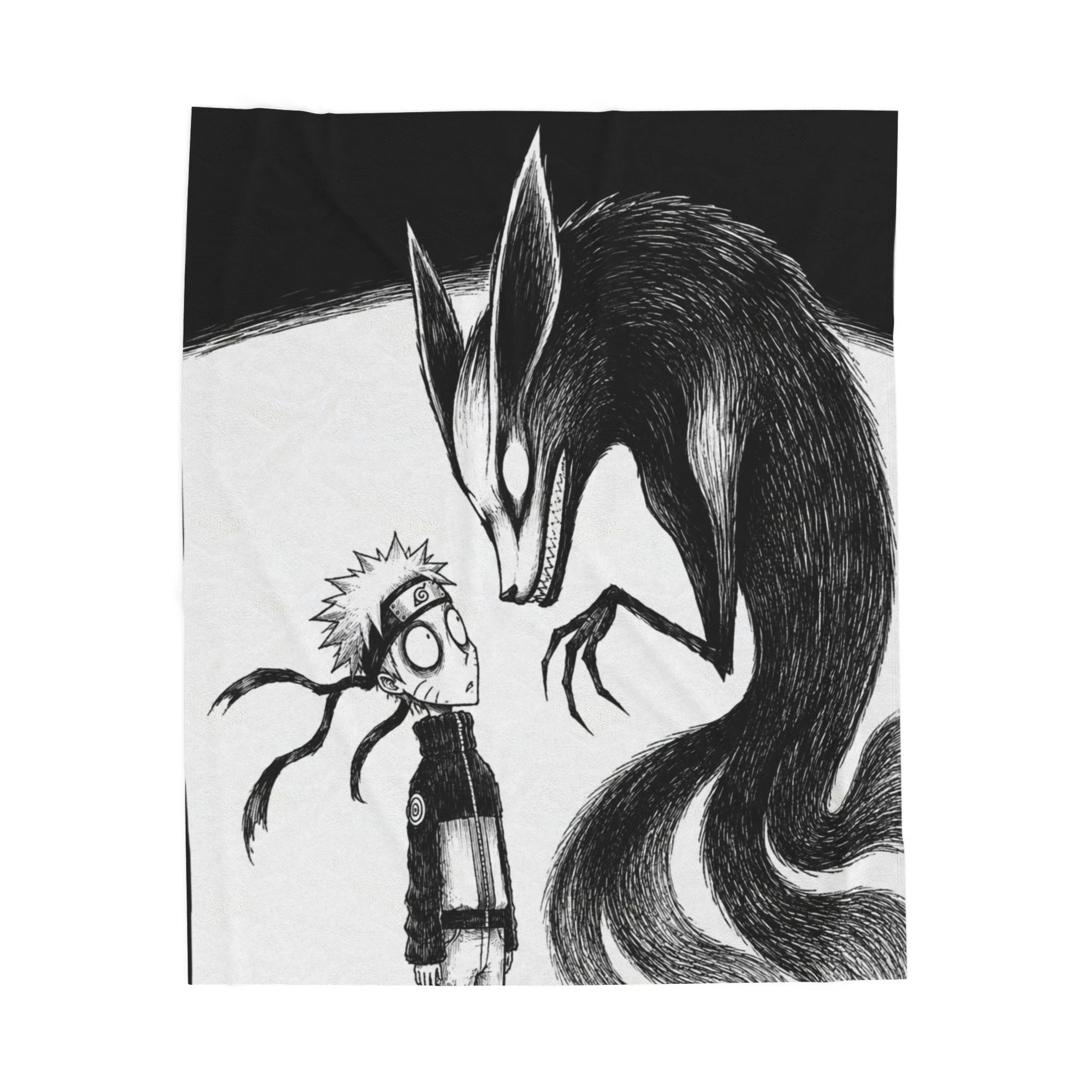 Naruto and Kurama Gothic Throw Blanket