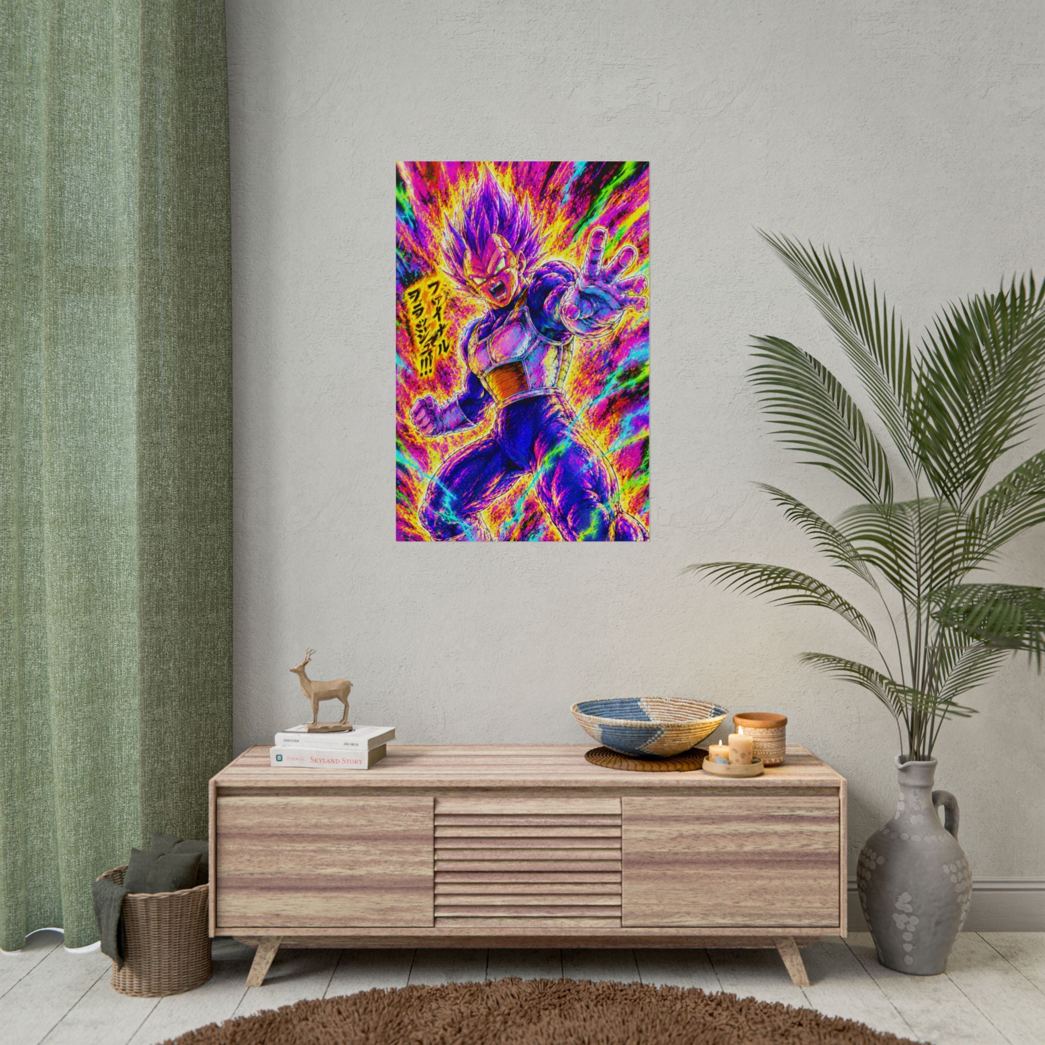 Vegeta Super Saiyan Poster – Neon Energy Rolled Anime Print