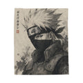 Kakashi Ink Wash Plush Blanket – Anime Ninja Throw