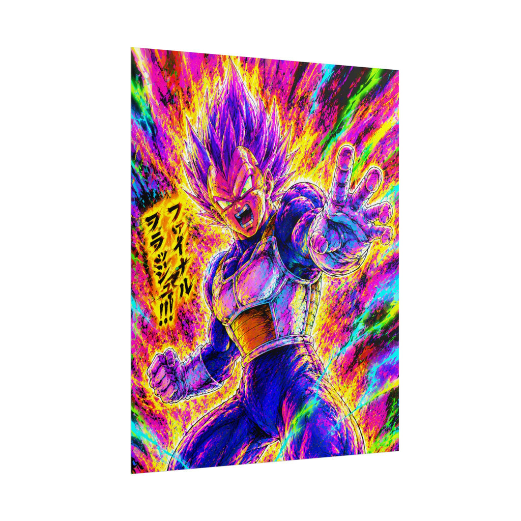 Vegeta Super Saiyan Poster – Neon Energy Rolled Anime Print