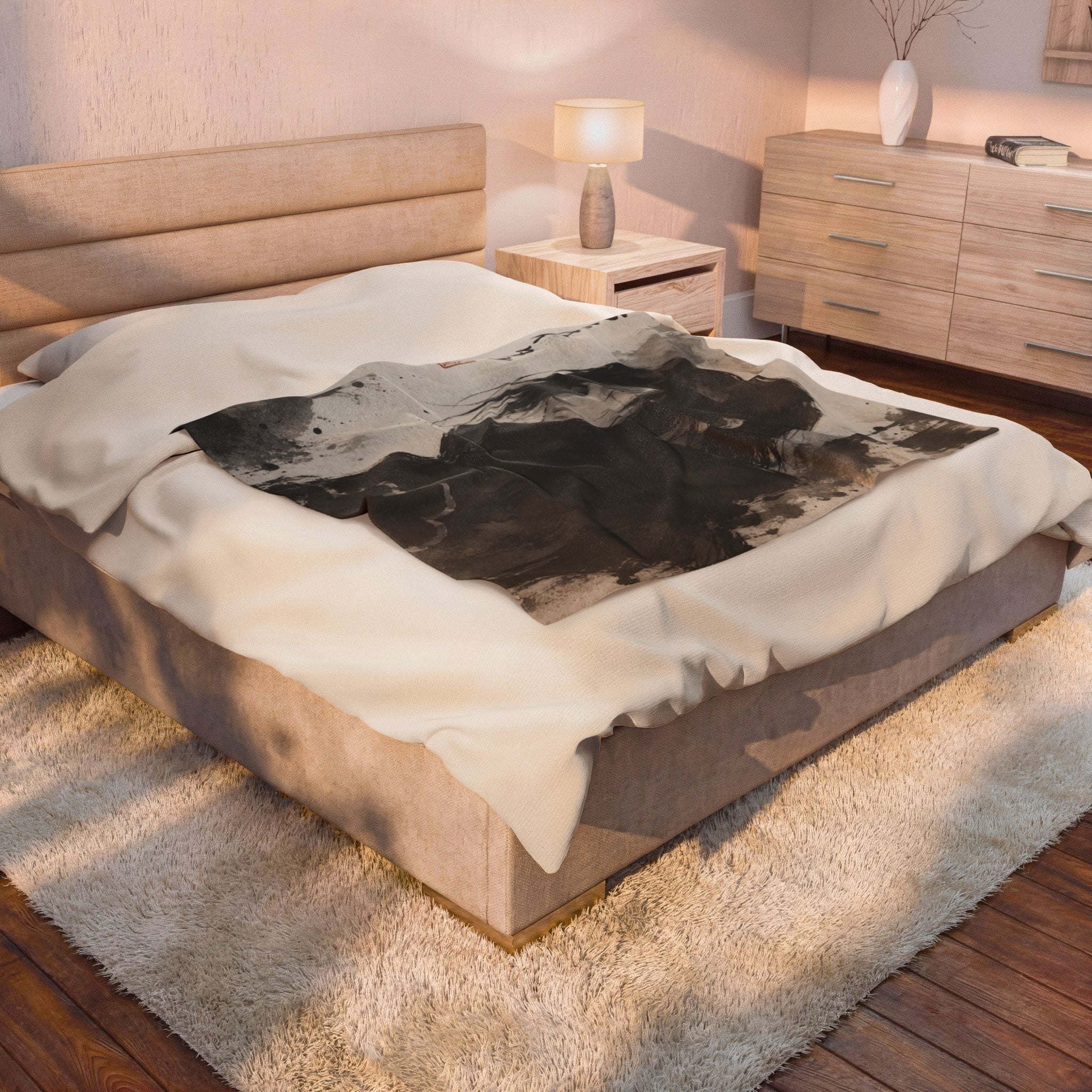 Itachi Uchiha Anime Ink Wash Plush Blanket