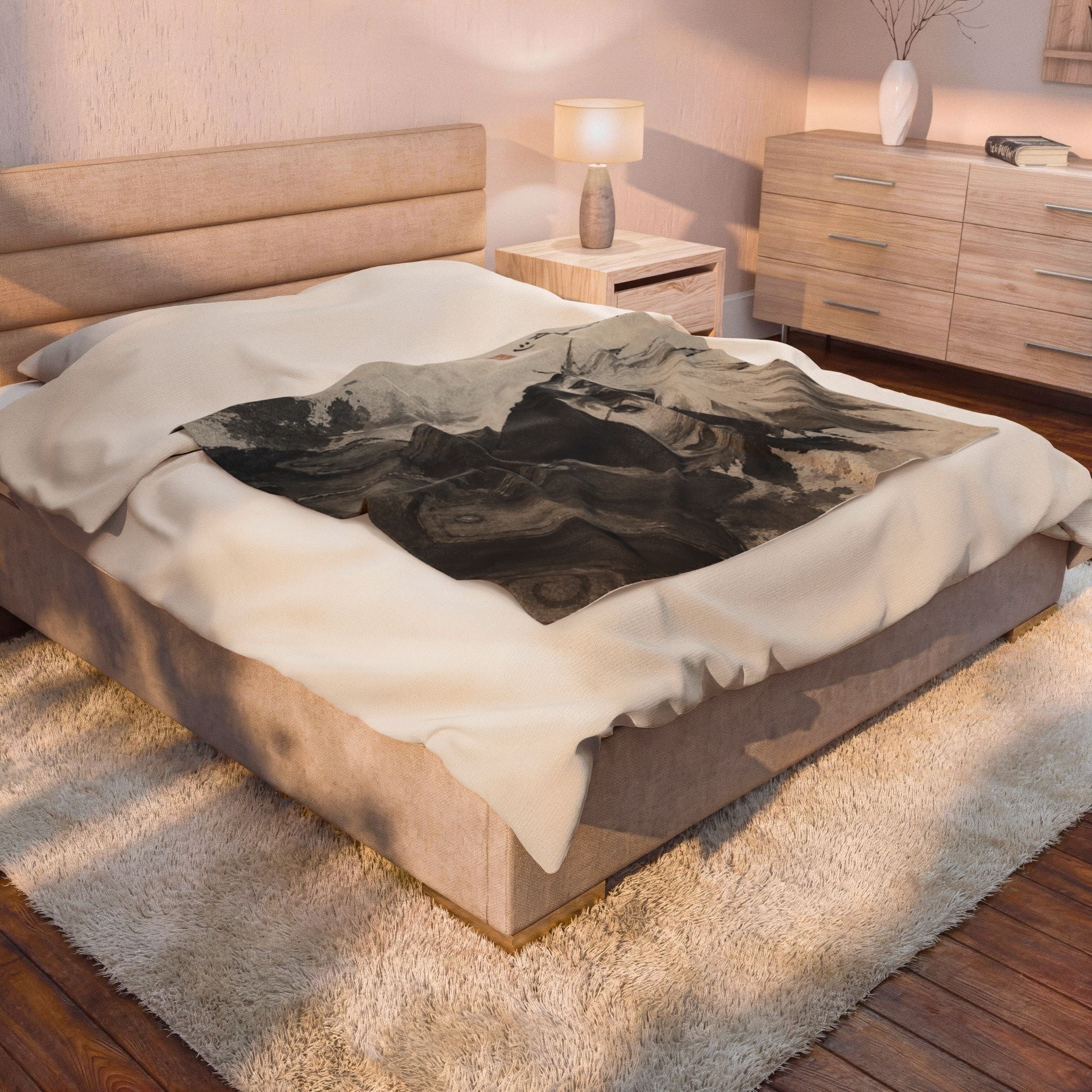 Kakashi Ink Wash Plush Blanket – Anime Ninja Throw