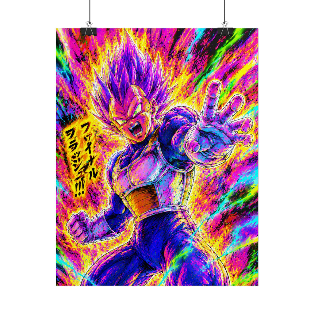 Vegeta Super Saiyan Poster – Neon Energy Rolled Anime Print
