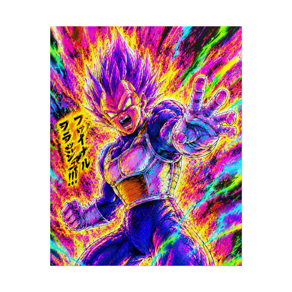 Vegeta Super Saiyan Poster – Neon Energy Rolled Anime Print