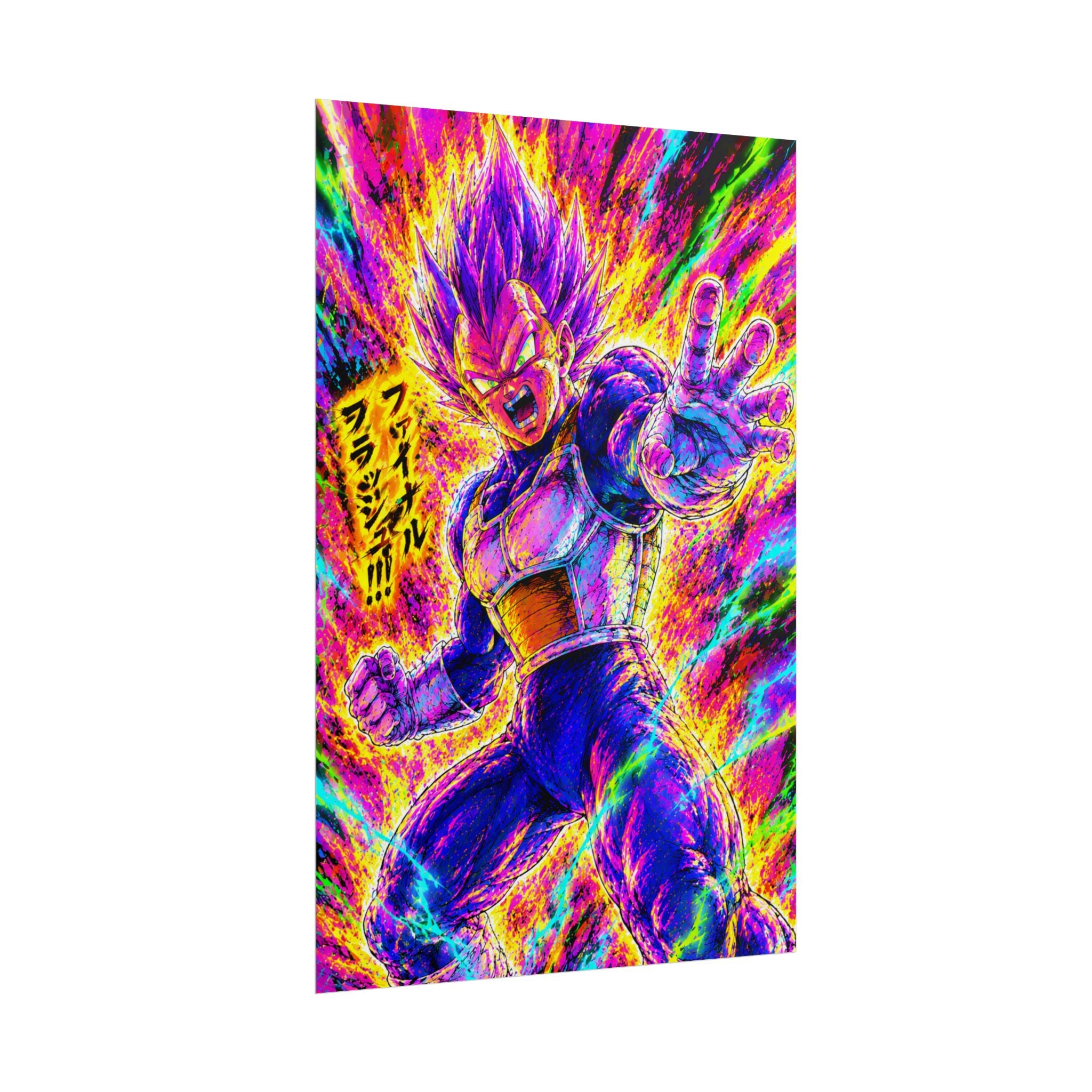Vegeta Super Saiyan Poster – Neon Energy Rolled Anime Print