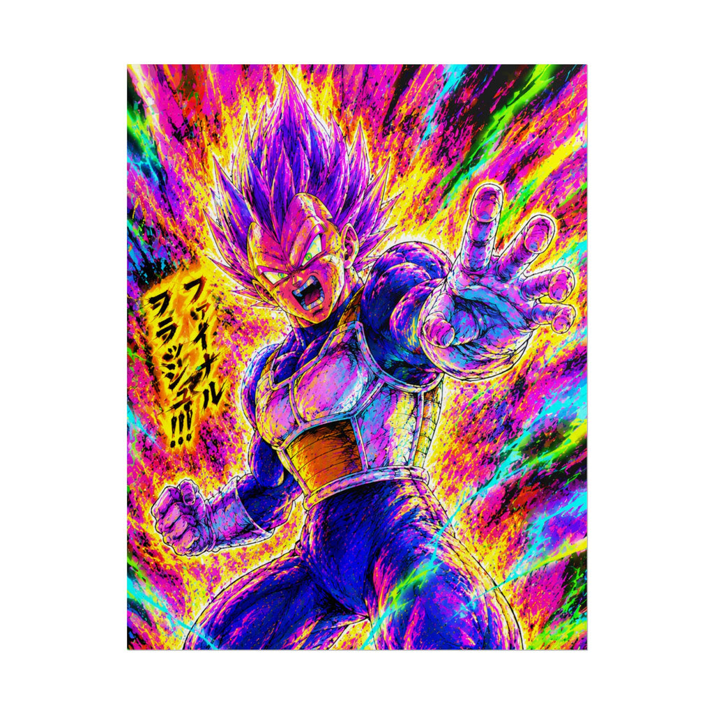 Vegeta Super Saiyan Poster – Neon Energy Rolled Anime Print